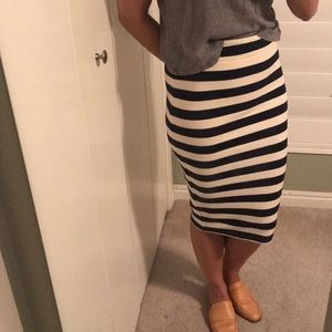 Striped pencil skirt